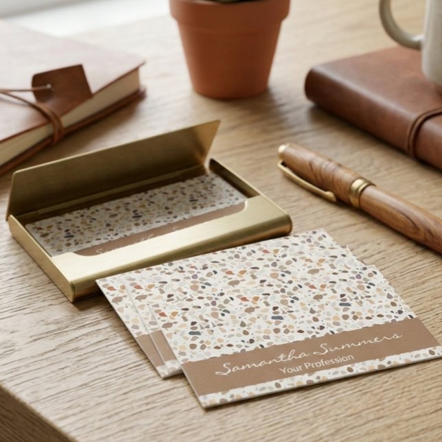 Modernes Terrazzo Rock wie Pattern Art Deko Visitenkarte (Von Creator hochgeladen)