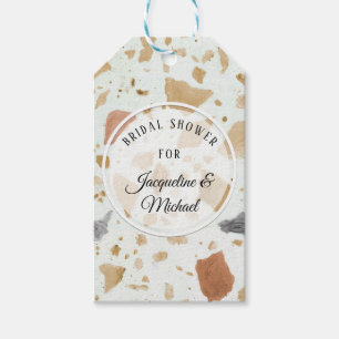 Modernes Terrazzo Terra-cotta Boho Brautparty Geschenkanhänger