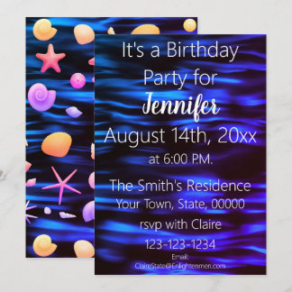 Modernes Thema zum Thema "Blaues Meer" Einladung