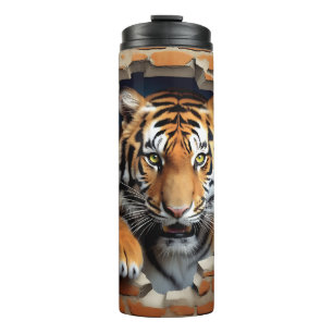 Modernes Tiger 3D Tier Brown Thermosbecher