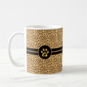 Modernes Tiger-Muster & Pfote Kaffeetasse