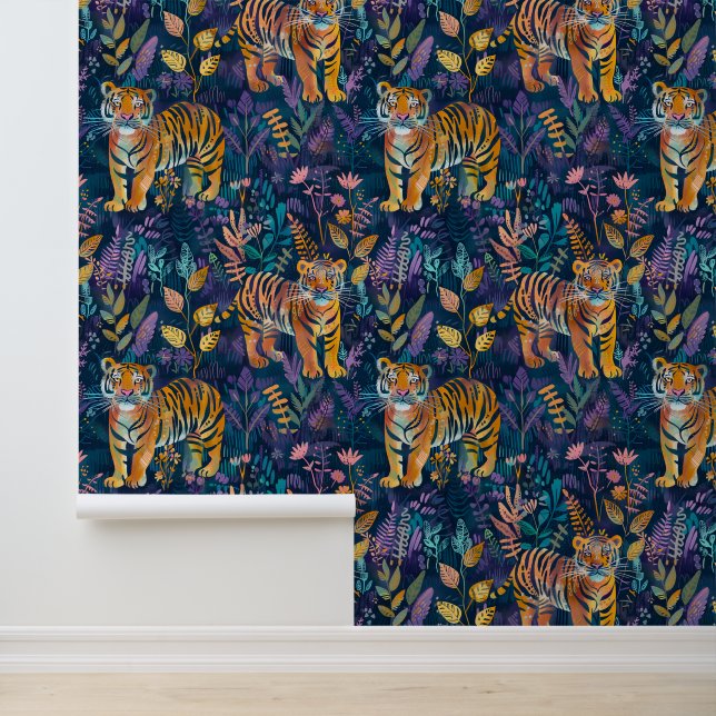 Modernes Tigerfolienmuster Tapete (Anwendung)