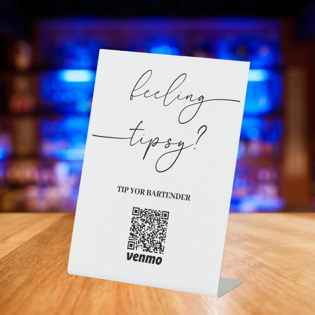 Modernes Tipp für Ihren Barkeeper QR Code App Paym Sockelschild (Von Creator hochgeladen)