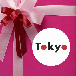 Modernes Tokio Japan Red Dots Light Color Runder Aufkleber