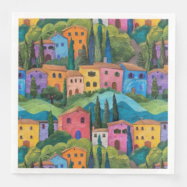 Modernes toskanisches Muster Serviette (Vorderseite)