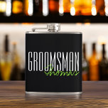 Modernes Trauzeuge Personalisiertes Brautparty Flachmann<br><div class="desc">Modernes Design.</div>