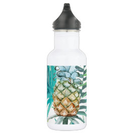 Modernes, trendige Ananas Sommergrün niedlich Edelstahlflasche