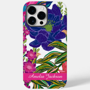 Modernes trendiges Aquarellfarben-Blumenrosa Case-Mate iPhone 14 Pro Max Hülle