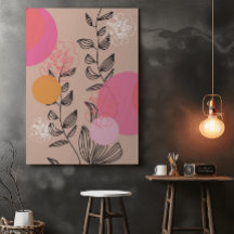 Modernes trendiges, blumengeschmücktes Zuhause-Wan