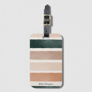 Modernes trendiges Design Erdfarbene Streifen Gepäckanhänger