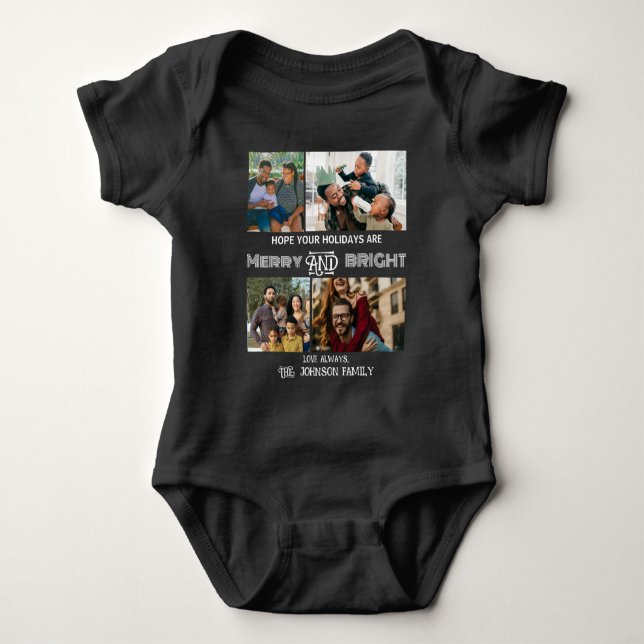 Modernes trendiges Foto aus Merry und Helle Family Baby Strampler (Vorderseite)