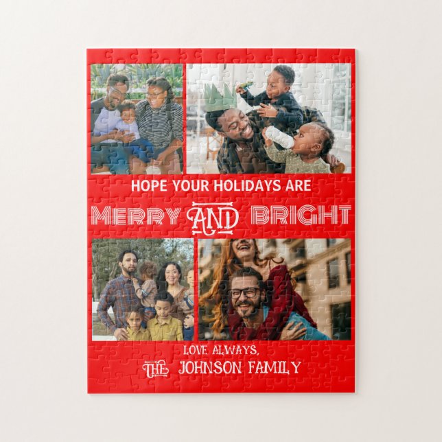 Modernes trendiges Foto aus Merry und Helle Family Puzzle (Vertikal)