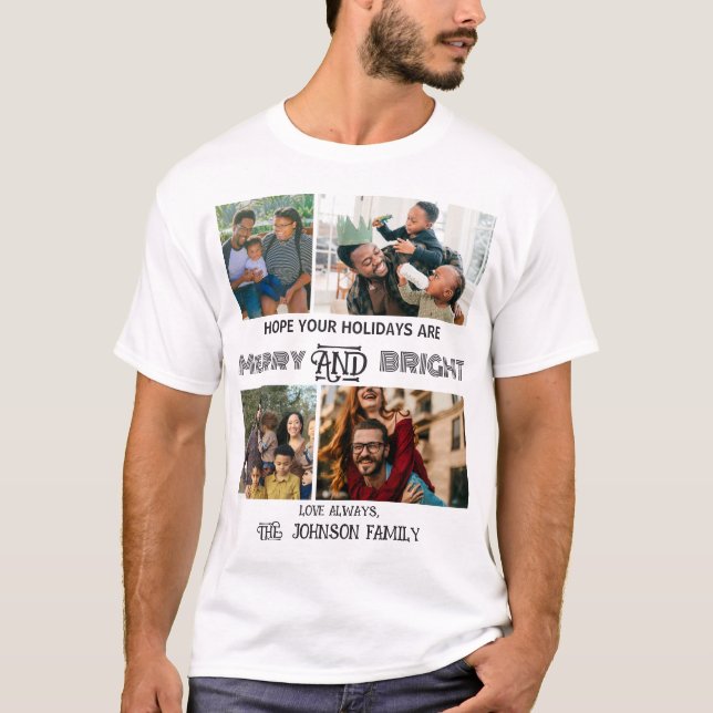 Modernes trendiges Foto aus Merry und Helle Family T-Shirt (Vorderseite)