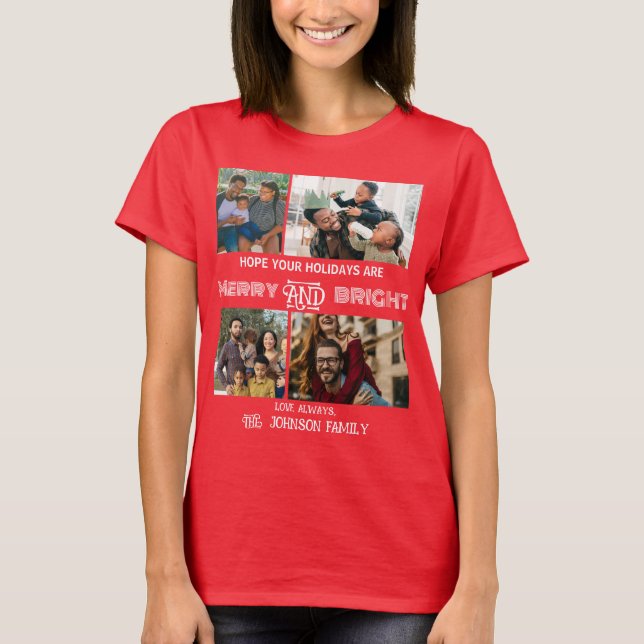 Modernes trendiges Foto aus Merry und Helle Family T-Shirt (Vorderseite)