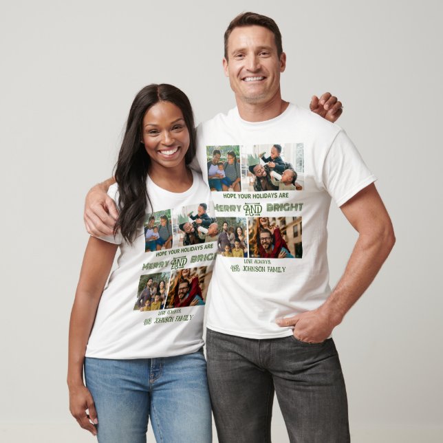 Modernes trendiges Foto aus Merry und Helle Family T-Shirt (Unisex)