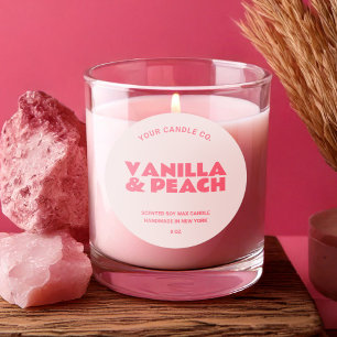 Modernes, trendiges Minimalistisches Kerzensiegel Runder Aufkleber