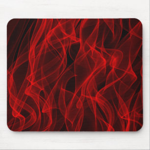 Modernes, trendiges Neon Red Curvy Line Abstraktes Mousepad