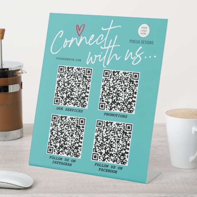 Modernes, trendiges QR-Geschäftszeichen für Social Sockelschild (In Situ)