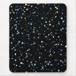 Modernes, trendiges Schwarzes Blaues Terrazzo Must Mousepad