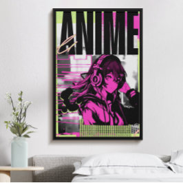 Modernes, trendiges und stilvolles Anime Girl Poster