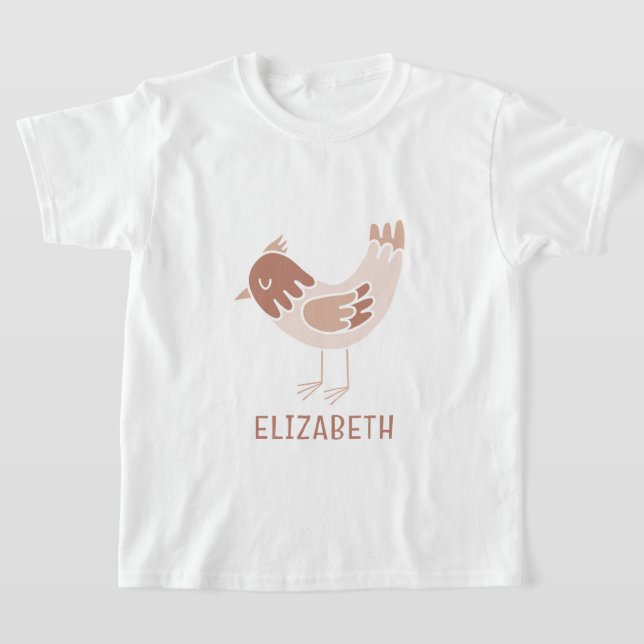 Modernes, trendiges Vogeldesign T-Shirt (Ablage )