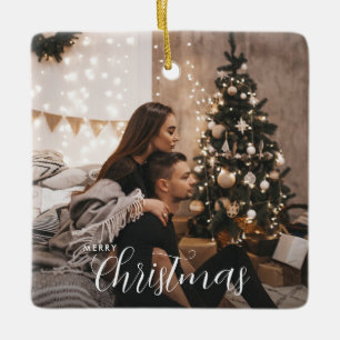 Modernes, trendiges WeihnachtskuppelFoto Keramikornament