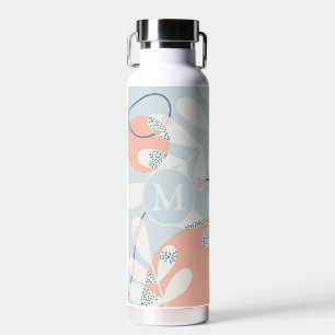 Modernes, trendy Abstraktes Monogramm botanischer  Trinkflasche