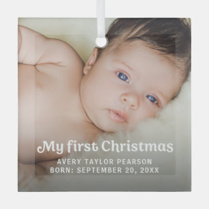 Modernes trendy Baby's erstes Weihnachts-Custom-Fo Ornament Aus Glas