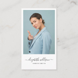 Modernes trendy Beruflich Script Vertical Foto Visitenkarte