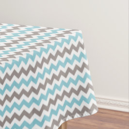Modernes trendy Blue Grau Zickzack Muster Tischdecke