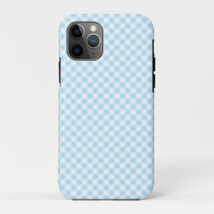 Modernes Trendy Blue & White Checked Gingham iPhone 11 Pro Hülle