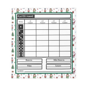 Modernes trendy fröhliches Weihnachts-Bunco Score Notizblock