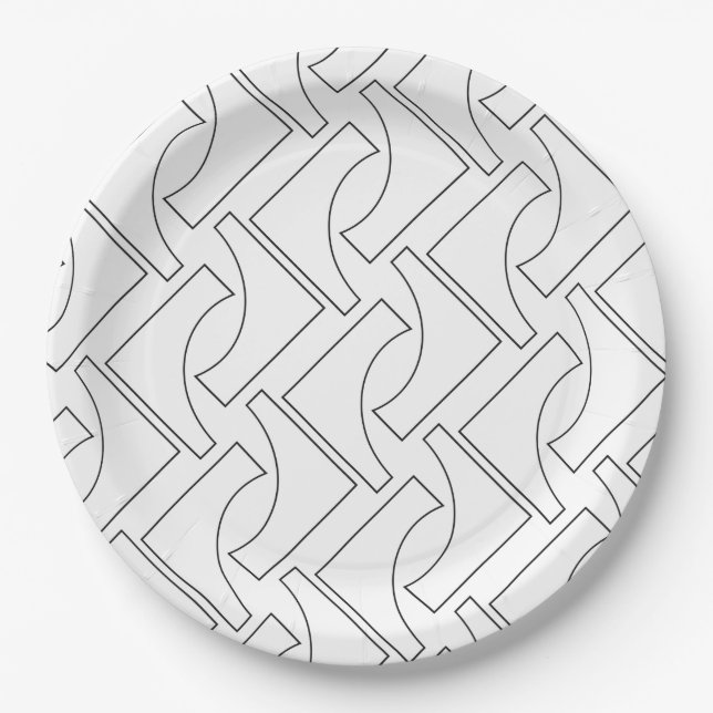 Modernes trendy geometrisches Muster Pappteller (Vorderseite)