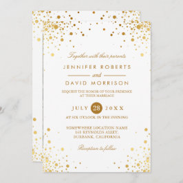 Modernes trendy Gold Confetti Dots Wedding Foto Einladung