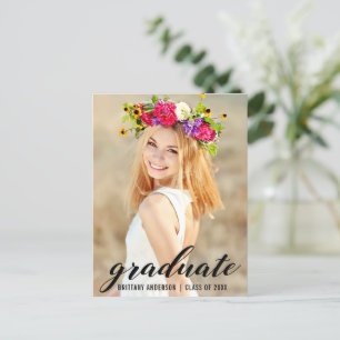 Modernes Trendy Graduation Party Foto laden ein Einladungspostkarte