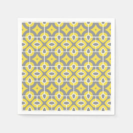 Modernes, trendy graues und weißes Mosaikmuster Serviette