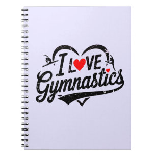 Modernes Trendy I Liebe Gymnastik Lila Notebook Notizblock