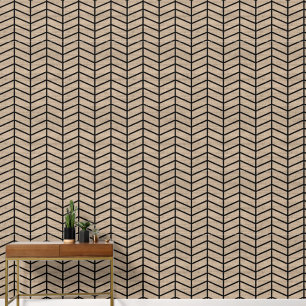 Modernes, trendy Light Brown Zickzack Tapete