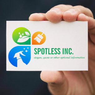 Modernes, trendy Reinigungs-Service-Logo beruflich Visitenkarte