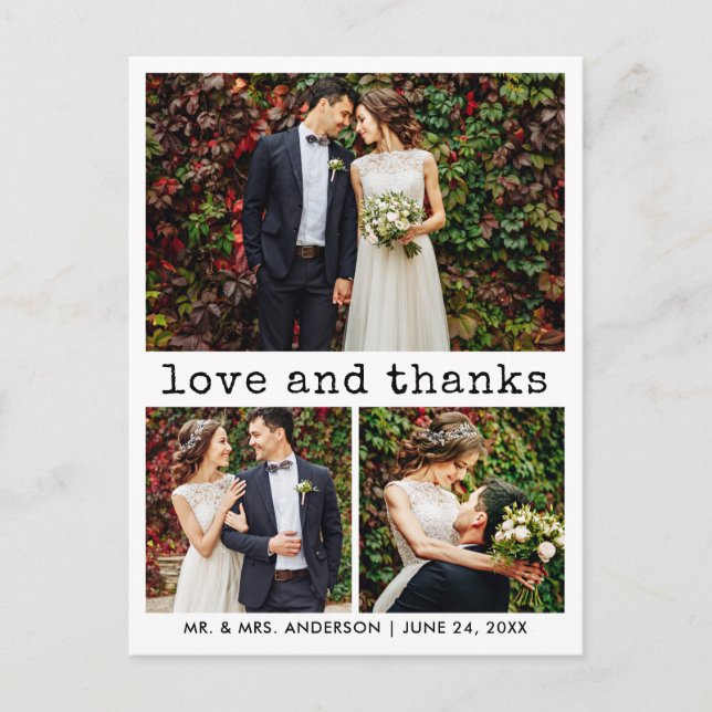 Modernes, trendy Schreibmaschine Text 3 Foto Viele Postkarte (Vorderseite)