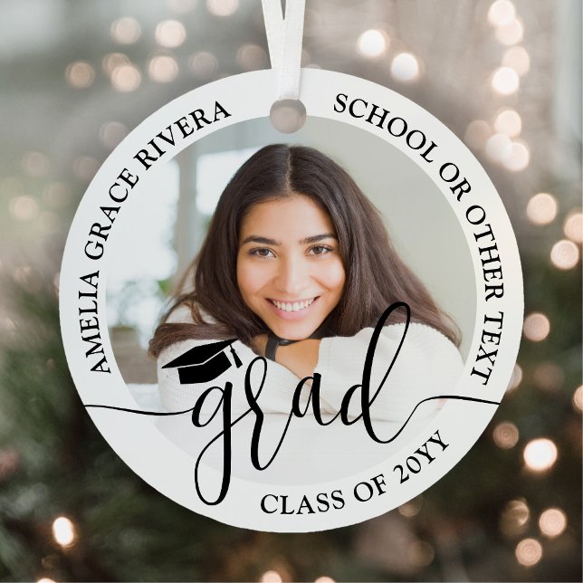 Modernes, trendy Script 2 Round Fotos Abschluss Ornament Aus Metall (Von Creator hochgeladen)