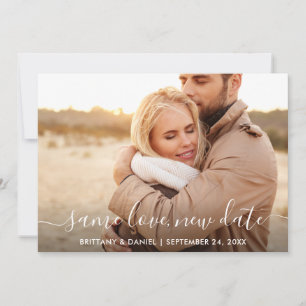 Modernes, trendy Script derselben Liebe Neue Datum Save The Date