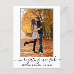 Modernes, trendy Script Save the Date heiraten Postkarte