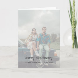 Modernes Trendy Stylish Script Foto Jubiläum Karte