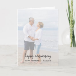 Modernes Trendy Stylish Script Foto Jubiläum Karte