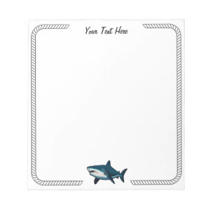 Modernes, trendy Vintag Shark Personalisiert Notep Notizblock