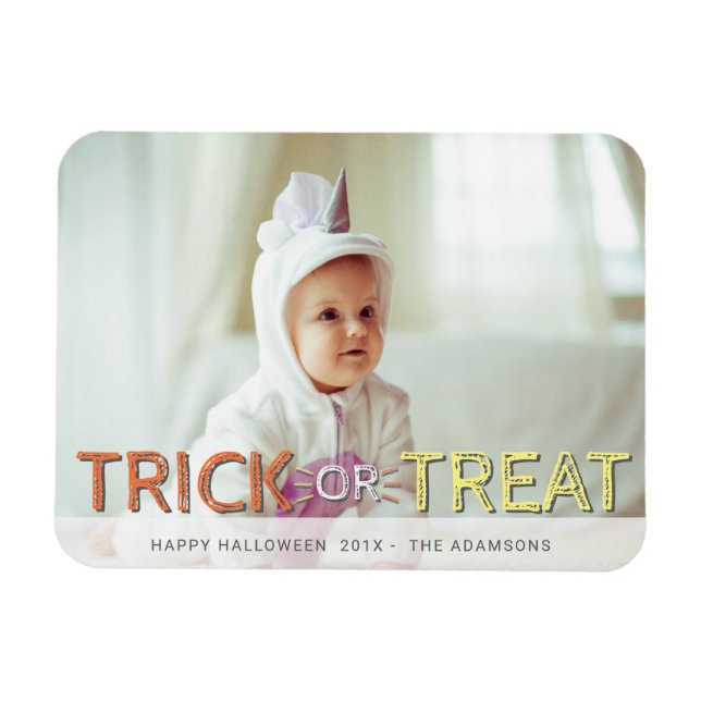 Modernes Trick oder Foto Halloween Magnet (Horizontal)