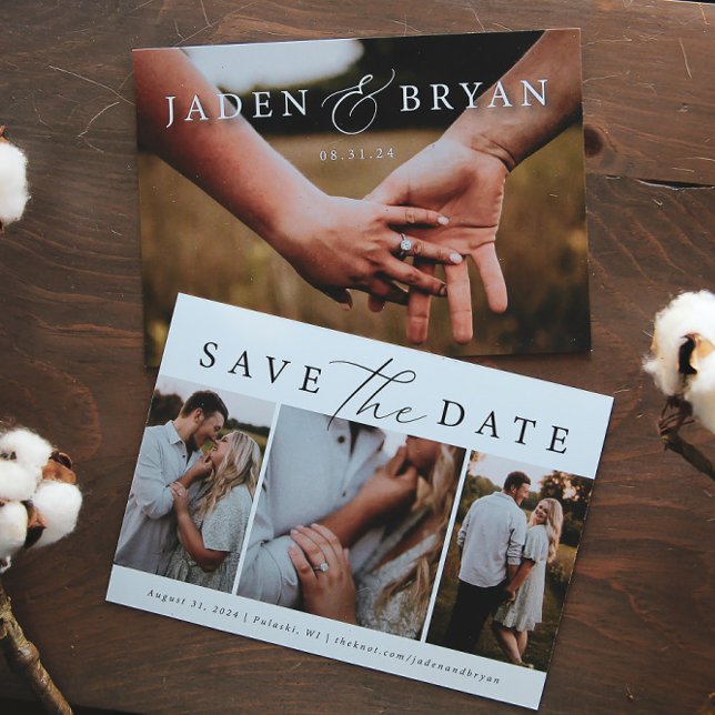 Modernes Trio Save the Date doppelseitig (Von Creator hochgeladen)