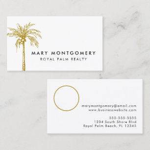 Modernes Tropical Gold Palm Tree Berufliches Foto Visitenkarte