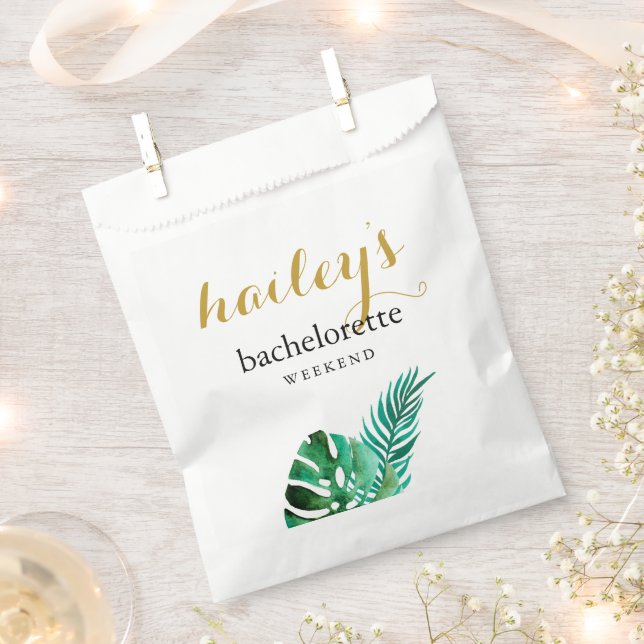 Modernes Tropical Palm Bachelorette Wochenende Geschenktütchen (Ausgeschnitten)